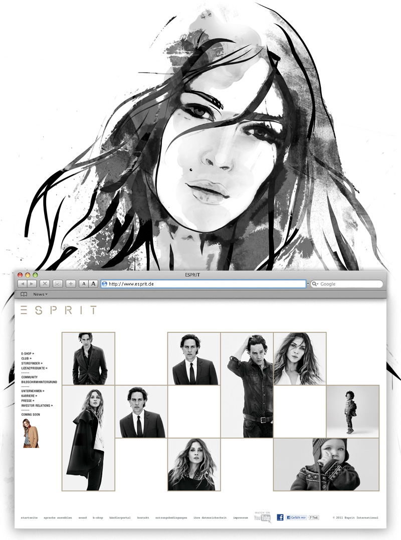 ESPRIT Campaign 2011 BW browser illustration 800px